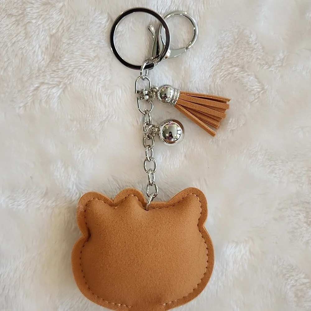 Hello Kitty Rhinestone Cat Keychain with Tassel Bag Charm